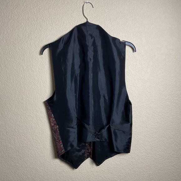 WAH MAKER Mens Medium Vintage Frontier Paisley Western Vest Collard Pockets - Picture 2 of 8